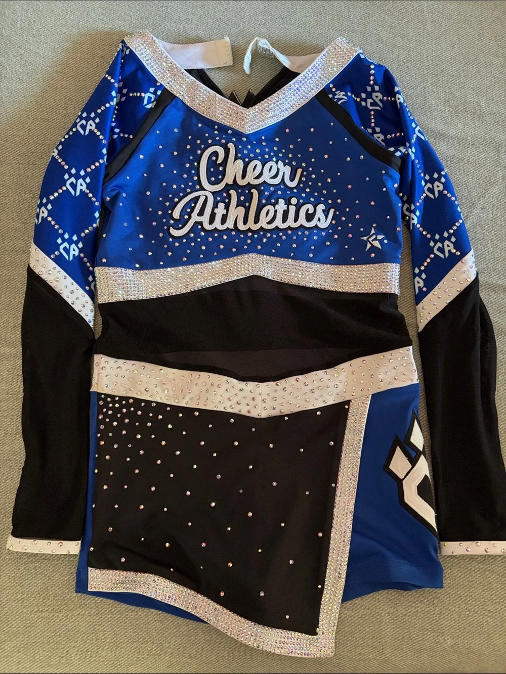 Girls' Royal Blue & Black Long Sleeve Cheer Uniform